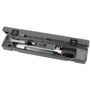 Facom R-J-S.203A manual reset wrenches with square drive and handle in a grey case on a black background.