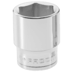 Facom 1/2 inch metric 6-point socket in polished chrome finish, designed for automotive and mechanical use.