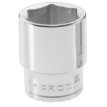 Facom 1/2 inch metric 6-point socket in polished chrome finish for professional automotive and mechanical use.