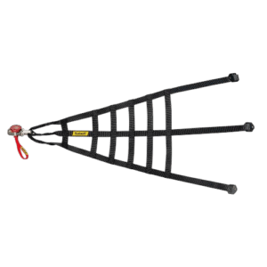 Sabelt Triangle Assembly for Racing Net High, a lightweight black metal structure with multiple attachment points for racing safety equipment.