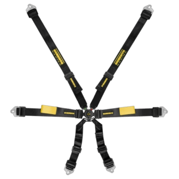 Schroth Enduro 6-Point Harness for motorsport safety, featuring adjustable straps and quick-release buckles.