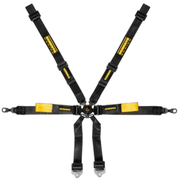 Grand Prix Racewear safety harness with adjustable straps and quick-release buckles for motorsport safety.