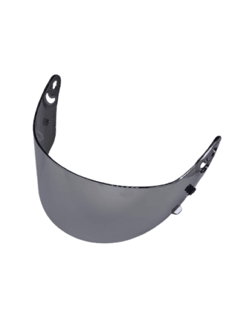 Grand Prix Racewear racing helmet visor in black with reflective surface for motorsport safety.