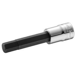 Close-up of a Facom metric hexagon bit socket with a long reach, suitable for automotive and mechanical work.