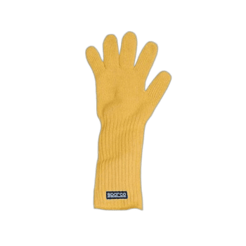 Yellow racing glove from Grand Prix Racewear by Sparco, designed for motorsport safety and performance.