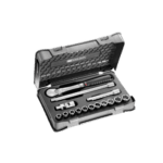 Facom 15-piece 1/2 inch 6-point sockets set SL.161-1P6U in a black case, ideal for professional automotive and racewear applications.