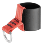 Grand Prix Racewear heat shrink sheath with metal D ring, black and red safety equipment for motorsport.