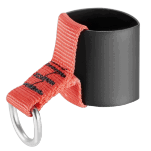 Grand Prix Racewear heat shrink sheath with metal D ring, black and red safety equipment for motorsport.