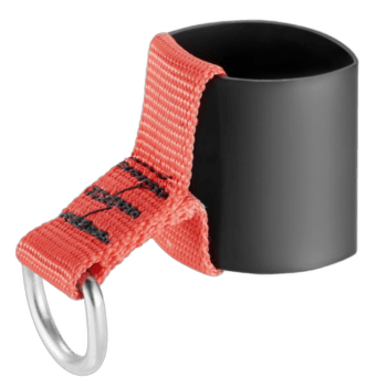 Grand Prix Racewear heat shrink sheath with metal D ring, black and red safety equipment for motorsport.