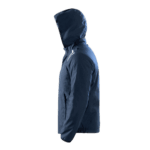 Navy blue Grand Prix Racewear racing jacket with hood, designed for motorsport safety and style.