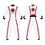 Grand Prix Racewear racing suit featuring Lucky Strike and Honda branding, designed for motorsport enthusiasts and professional racers.