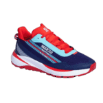 Grand Prix Racewear racing shoe in red, blue, and white with Sparco branding, designed for motorsport enthusiasts.