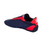 Grand Prix Racewear racing shoe in navy blue, red, and black with a sleek design for motorsport enthusiasts.