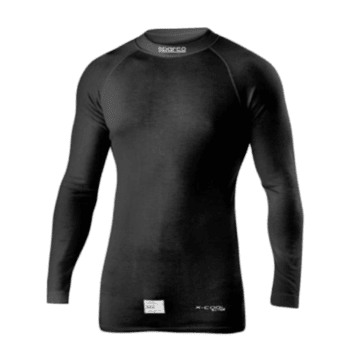 Black long-sleeve racing base layer shirt from Grand Prix Racewear, designed for motorsport enthusiasts and professionals.