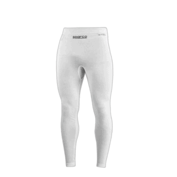 White racing compression tights from Grand Prix Racewear with logo, designed for motorsport athletes and enthusiasts.