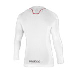 White Grand Prix Racewear racing jersey with Sparco logo, designed for motorsport enthusiasts and professionals.