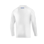 White racing suit from Grand Prix Racewear with Sparco branding, designed for motorsport safety and performance.