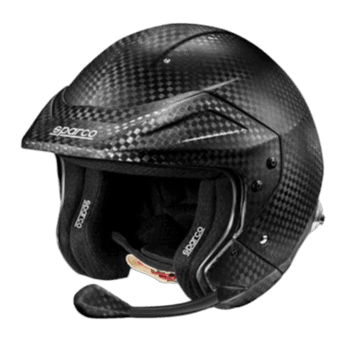 Sparco 8860 Jet Helmet made from lightweight carbon fibre with aerodynamic design for racing safety.