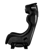 High-performance Sparco racing seat with carbon fibre shell for motorsport safety and comfort.