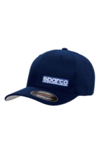 Blue Sparco baseball cap with white logo, ideal for motorsport enthusiasts and racewear fans.