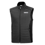 Grand Prix Racewear black and grey racing vest with zip closure and Sportec logo, designed for motorsport safety and performance.
