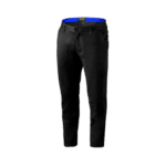 Black Grand Prix Racewear racing pants with blue interior lining, designed for motorsport safety and comfort.
