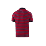 Red and black striped Grand Prix Racewear polo shirt with racing branding, ideal for motorsport enthusiasts and professionals.