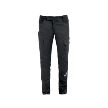 Black Grand Prix Racewear racing pants with protective padding and logo, designed for motorsport safety and performance.