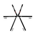 Grand Prix Racewear racing harness with five adjustable straps and quick-release buckles for motorsport safety.