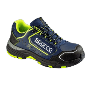 Sparco All Road S3 Mechanics Shoe - NavyBlue/FluroYellow