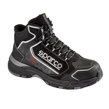 High-performance Sparco racing boot designed for motorsport, featuring durable materials, ankle support, and non-slip sole for safety and comfort.