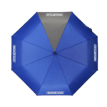 Blue Grand Prix Racewear umbrella with 'Sparco' branding for motorsport protection and branding.