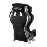 Sparco racing seat designed for motorsport safety and comfort, featuring lightweight carbon fibre construction and ergonomic support.