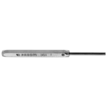 Facom standard drift punch with a silver finish and black handle, used for precision metalwork and automotive tasks.