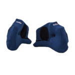Pair of blue racing ear protectors from Grand Prix Racewear with Stilo branding for motorsport safety.