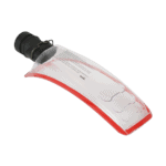 Clear racing helmet visor with red edge detail, designed for Grand Prix racewear and motorsport safety gear.