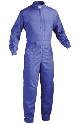 Blue Grand Prix Racewear racing suit designed for motorsport safety and performance.