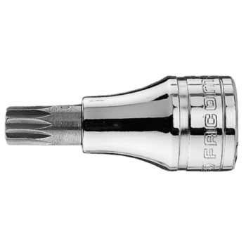 Facom SV.B 1/2 drive XZN spline bit socket for automotive and mechanical use, chrome finish.
