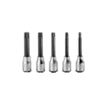 Set of five Facom drive bits for spline socket head (XZN) in a row, black and silver finish, suitable for automotive and mechanical applications.