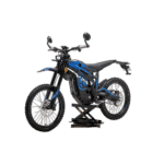Electric mountain bike with front suspension, disc brakes, and knobby tires for off-road riding, ideal for outdoor enthusiasts.