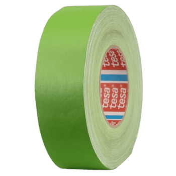 Green Tesa masking tape roll, ideal for racing and automotive applications, with a durable adhesive and easy tear feature.