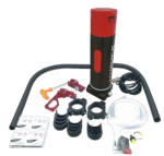 Grand Prix Racewear racing safety equipment including a red and black air tank, hoses, and accessories for motorsport safety.