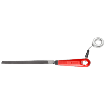 Facom half-soft triangular file with grip, ideal for precision metalwork and detailed filing tasks.