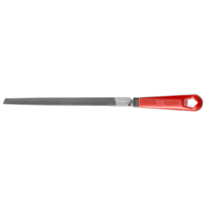 Facom TRI.MDEMA second-cut triangle file with handle, ideal for precision metalwork and finishing tasks.