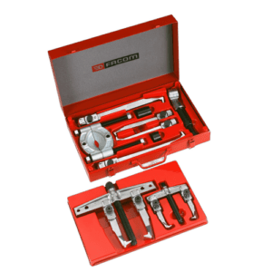 Facom general engineering puller kit U.102T in red case, ideal for precision mechanical work and repairs.