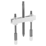 Precision tapping beam tool for industrial applications, featuring threaded rods and adjustable components.