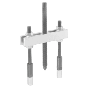 Precision tapping beam tool for industrial applications, featuring threaded rods and adjustable components.