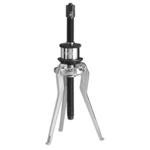 Close-up of a professional automotive inside puller tool with three legs and adjustable central screw for precise removal tasks.