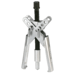 Heavy-duty puller with wide legs for automotive and industrial use, featuring a robust screw mechanism and durable metal construction.