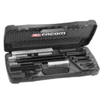 Facom U.49PJ1 maintenance kit with various tools in a black plastic case, ideal for automotive and mechanical repairs.